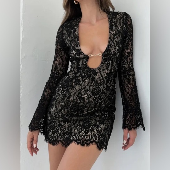 Rumored Dresses & Skirts - Rumored Fools Rush Mini Dress - Black Lace